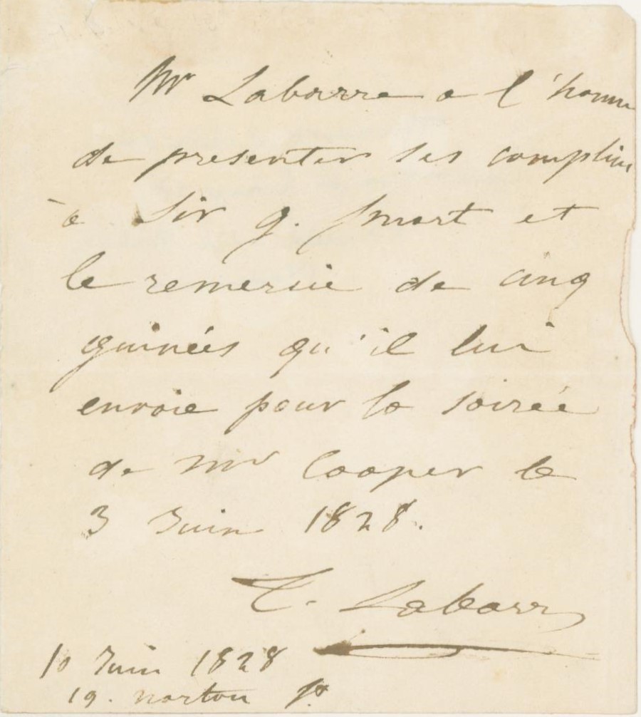Labarre, Théodore - Autograph Letter Signed